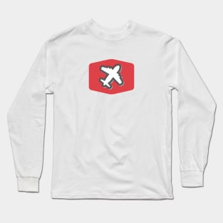 Plane in Red Long Sleeve T-Shirt